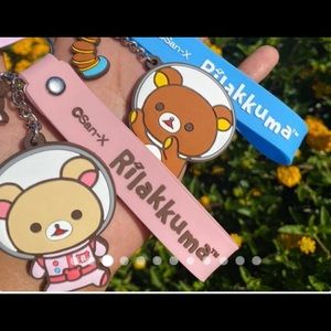 New San-X Rilakkuma Round 1 Space Astronaut Keychain Strap Set of 2